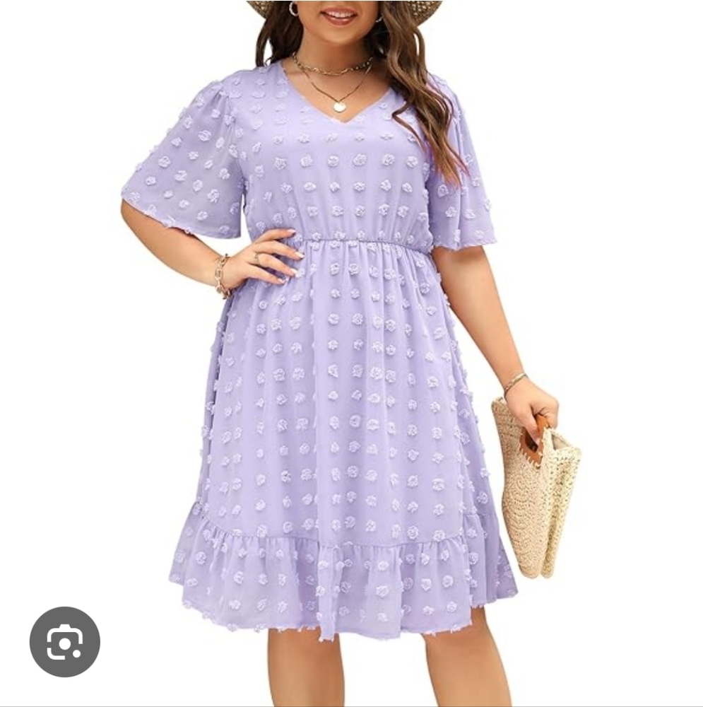NEW Womens size 24 purple smocked babydoll dress boho peasant coquette